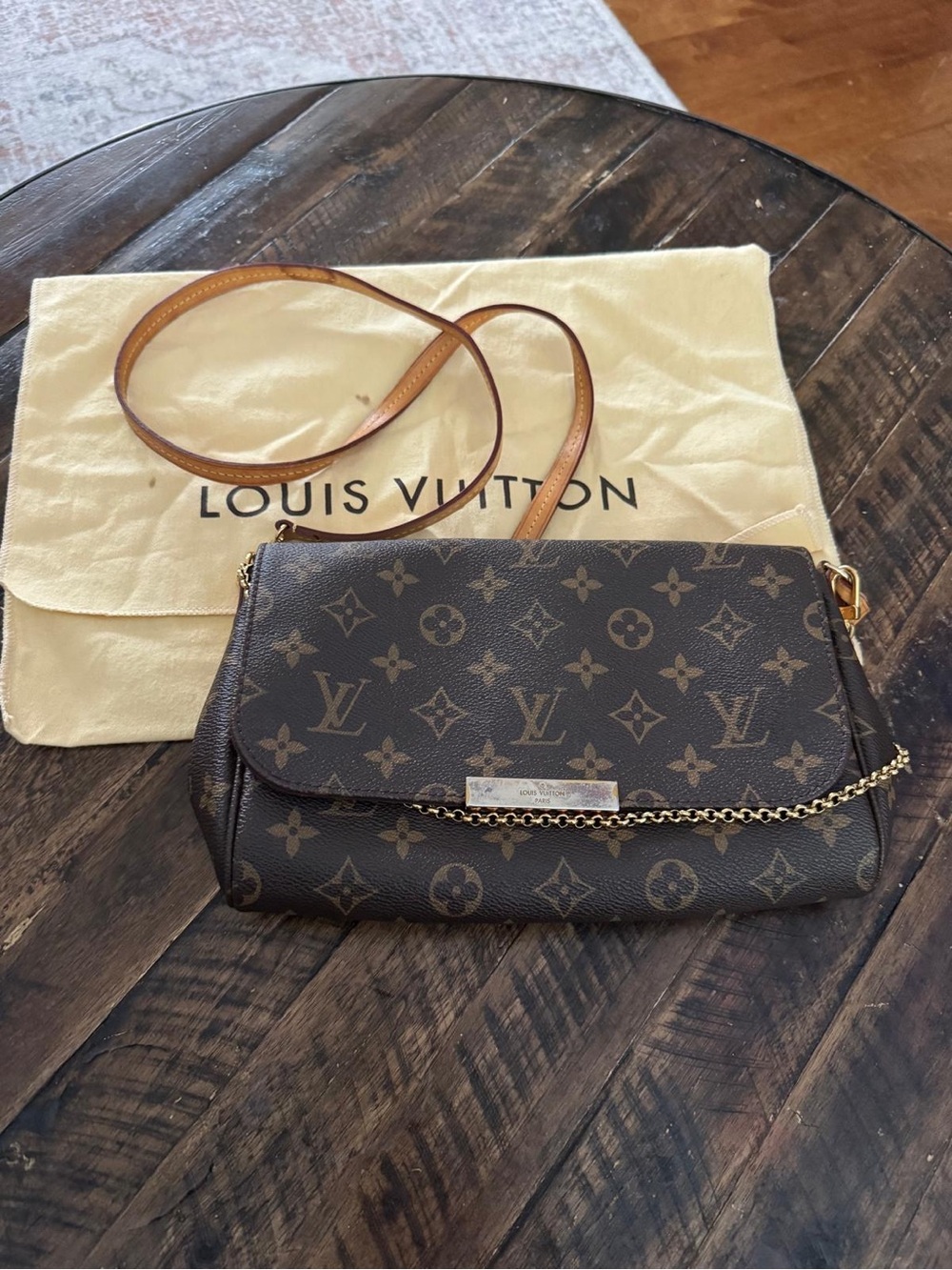 Louis Vuitton Monogram Canvas Crossbody with Gold Chain